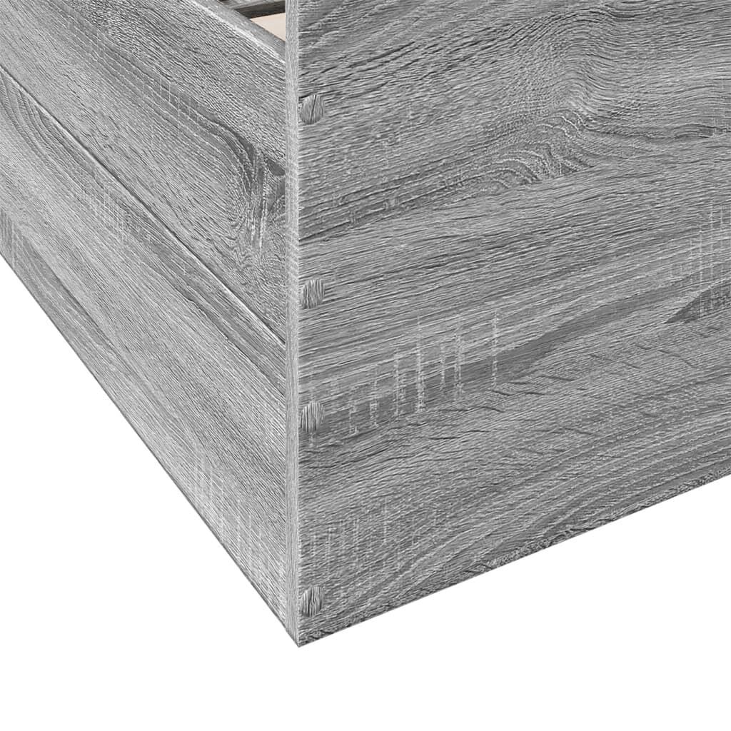vidaXL Πλαίσιο Κρεβατιού με συρτάρια Γκρι sonoma 200x200εκ. Επεξ. Ξύλο