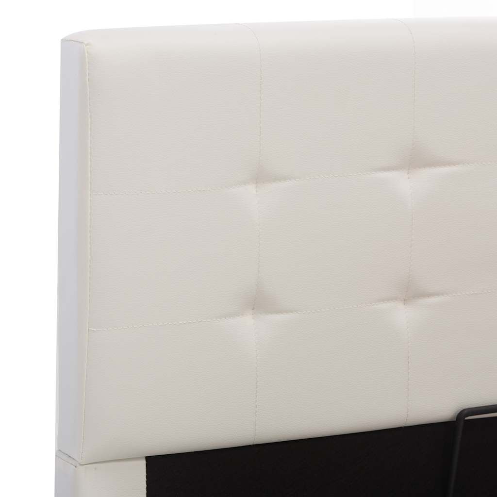 vidaXL Πλαίσιο Κρεβατιού με Αποθηκ. Χώρο Λευκό 180x200 εκ. Συνθ. Δέρμα