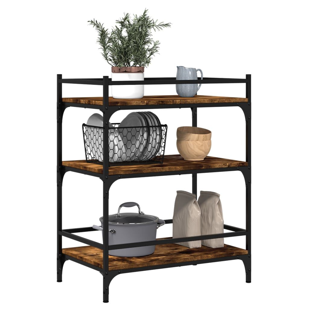 vidaXL Τρόλεϊ Κουζίνας Καπνιστή Δρυς 65x40x86,5 εκ. Επεξεργασμένο Ξύλο