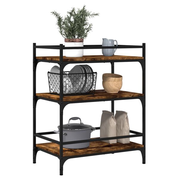 vidaXL Τρόλεϊ Κουζίνας Καπνιστή Δρυς 65x40x86,5 εκ. Επεξεργασμένο Ξύλο