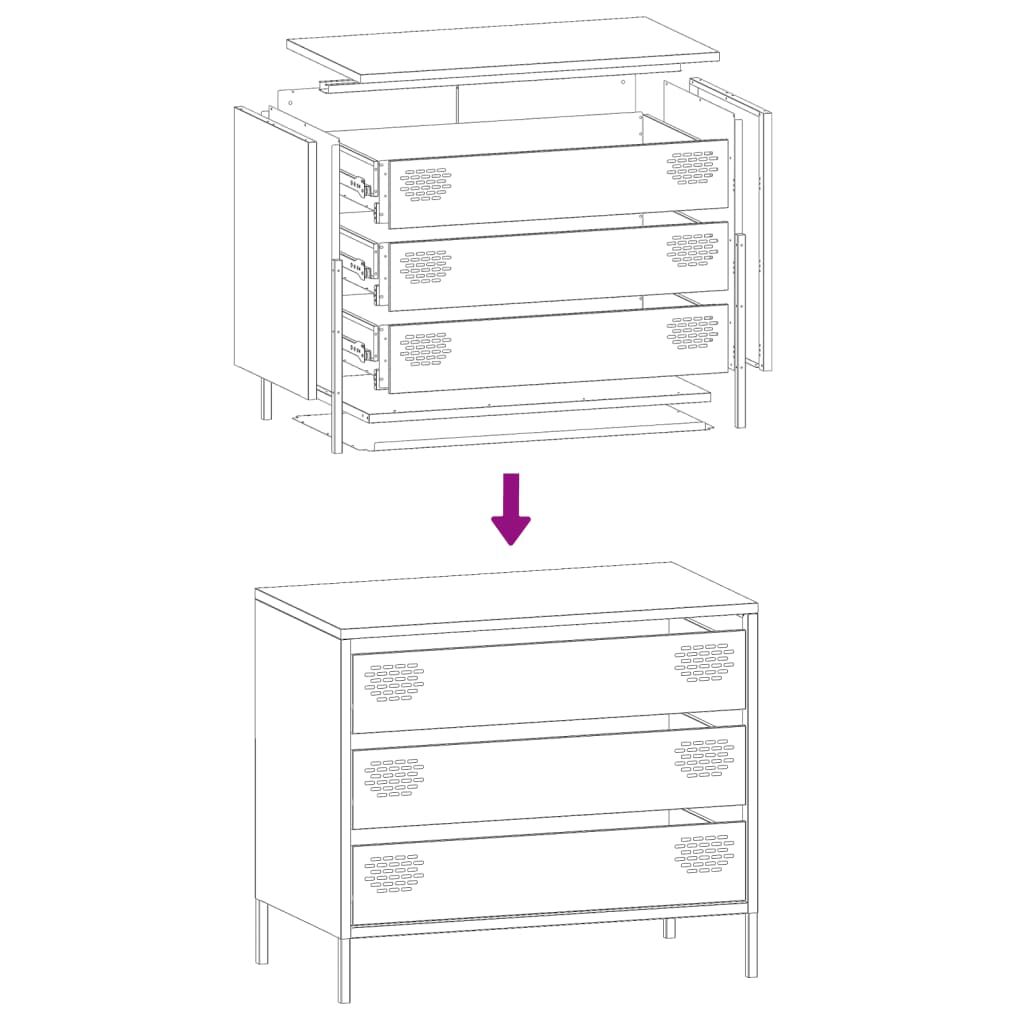 vidaXL Ντουλάπι Μουσταρδί 68x39x58,5 εκ. από Χάλυβα Ψυχρής Έλασης