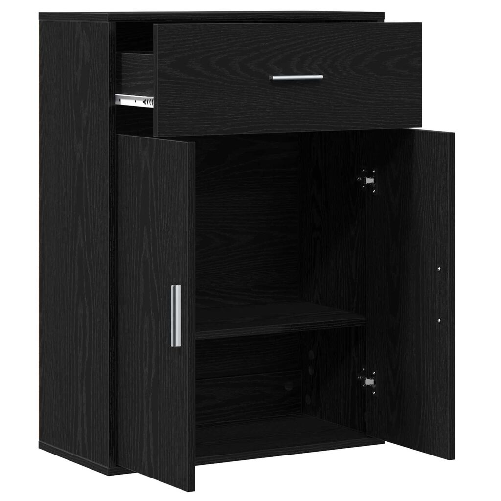 vidaXL Πλαϊνό γραφείο Μαύρη δρυς 79 x 38 x 80 εκ. Επεξεργασμένο ξύλο