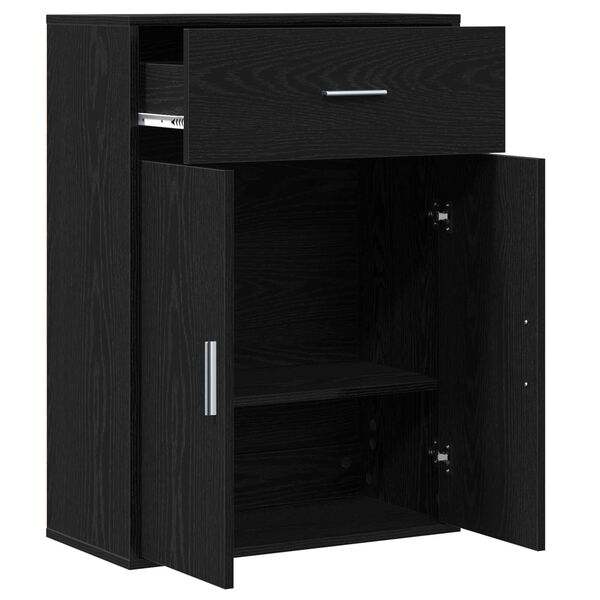 vidaXL Πλαϊνό γραφείο Μαύρη δρυς 79 x 38 x 80 εκ. Επεξεργασμένο ξύλο