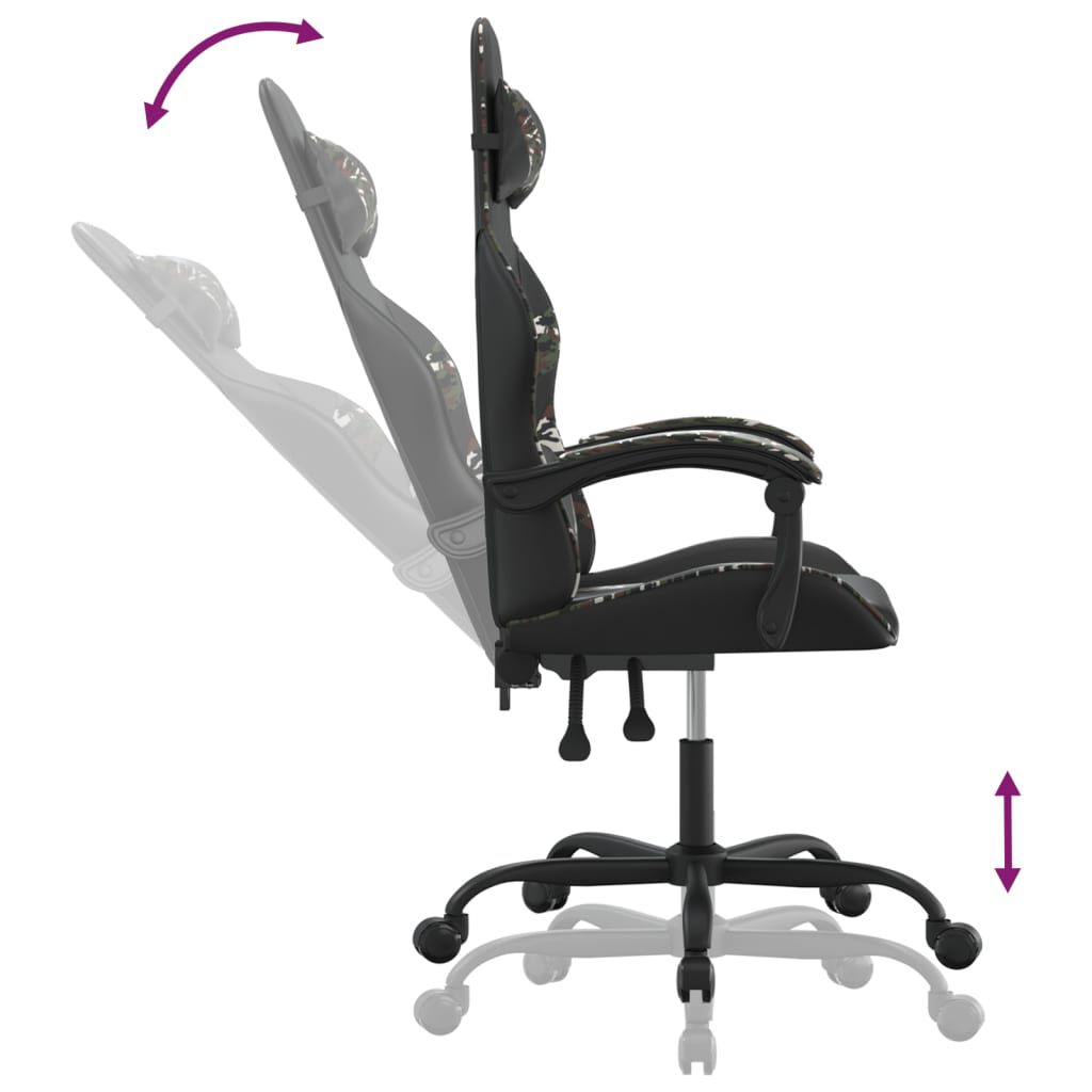vidaXL Καρέκλα Gaming Μαύρο/Παραλλαγή από Συνθετικό Δέρμα