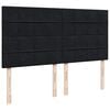vidaXL Οθωμανικό κρεβάτι με στρώματα Μαύρο 200x200cm Velvet