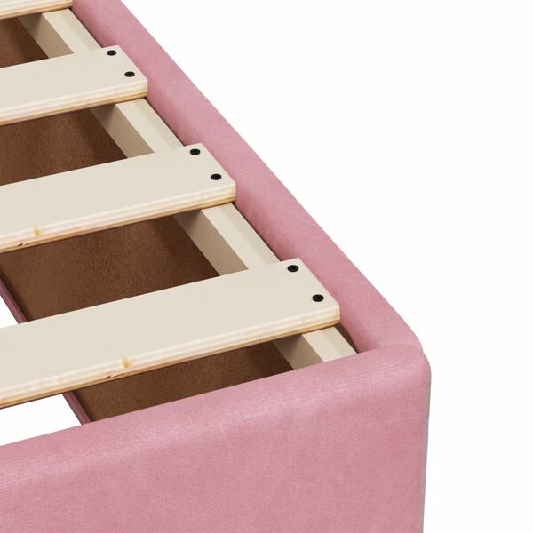 vidaXL Κρεβάτι Boxspring με Στρώμα Ροζ 120x200 εκ. Βελούδινο