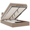 vidaXL &Omicron;&theta;&omega;&mu;&alpha;&nu;&iota;&kappa;ό &kappa;&rho;&epsilon;&beta;ά&tau;&iota; &mu;&epsilon; &sigma;&tau;&rho;ώ&mu;&alpha;&tau;&alpha; & LEDs Cappuccino Faux Leather