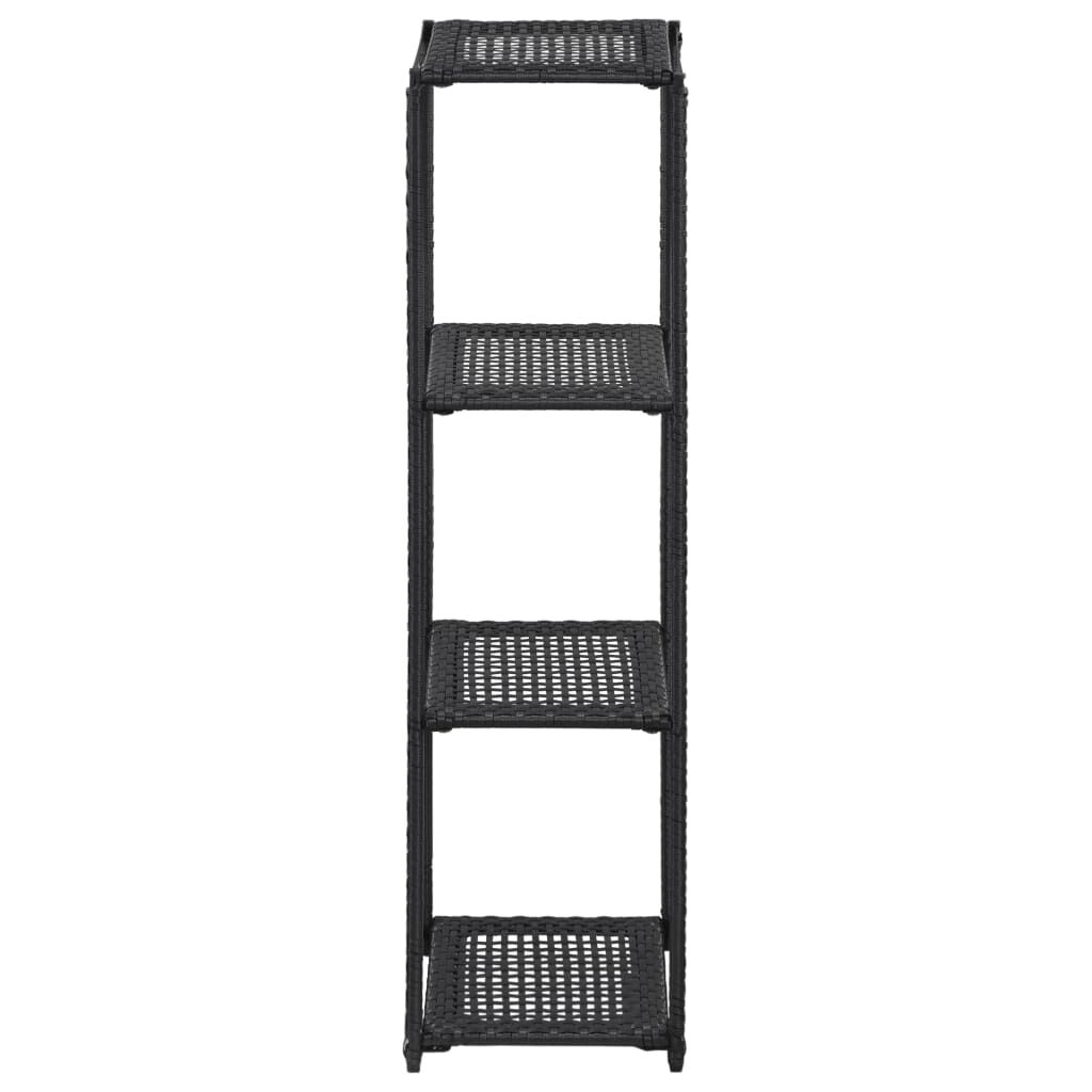 vidaXL Ραφιέρα Αποθήκευσης Μαύρη 30x30x120 εκ. από Συνθετικό Ρατάν