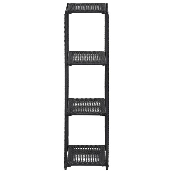 vidaXL Ραφιέρα Αποθήκευσης Μαύρη 30x30x120 εκ. από Συνθετικό Ρατάν