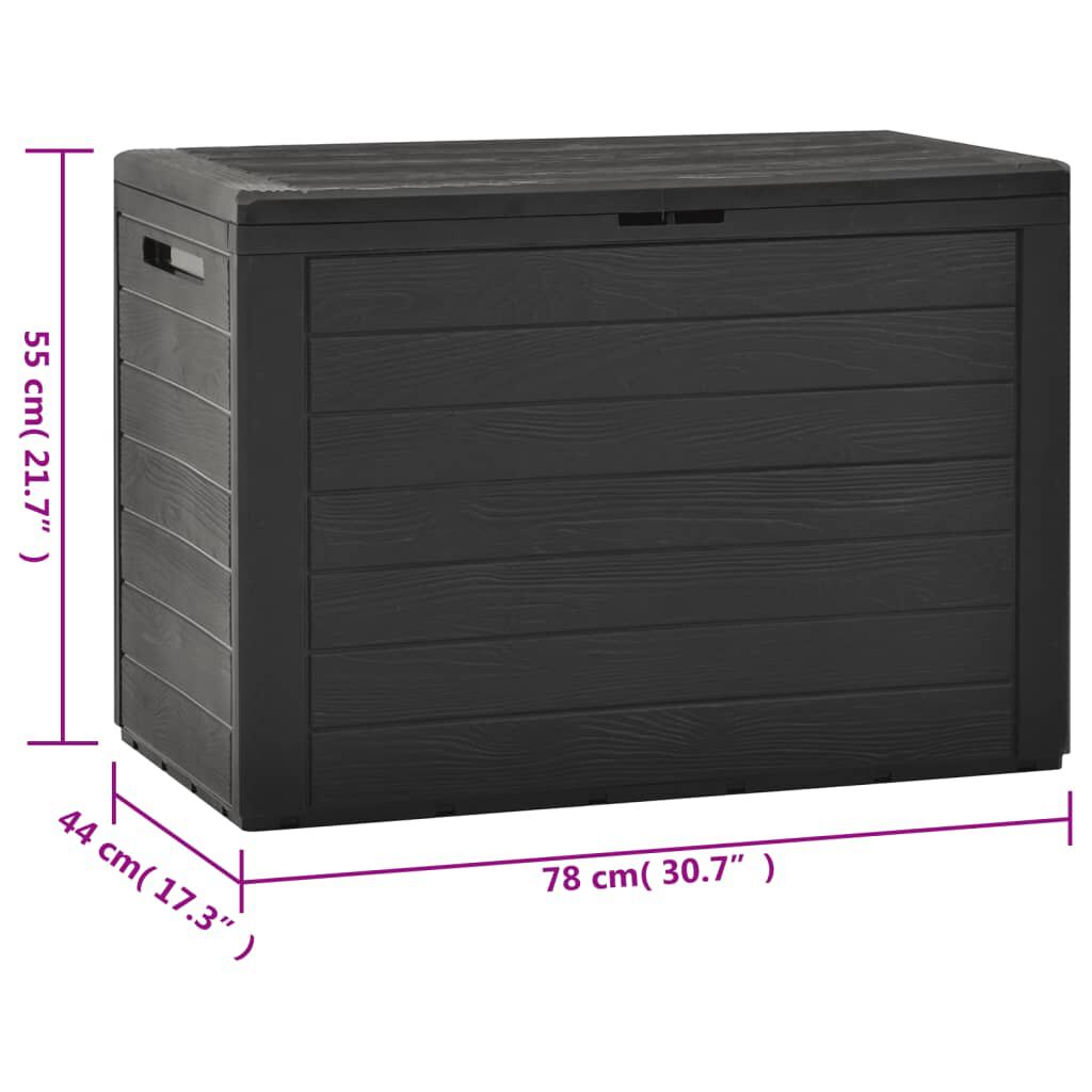 vidaXL Μπαούλο Αποθήκευσης Κήπου Ανθρακί 78 x 44 x 55 εκ.