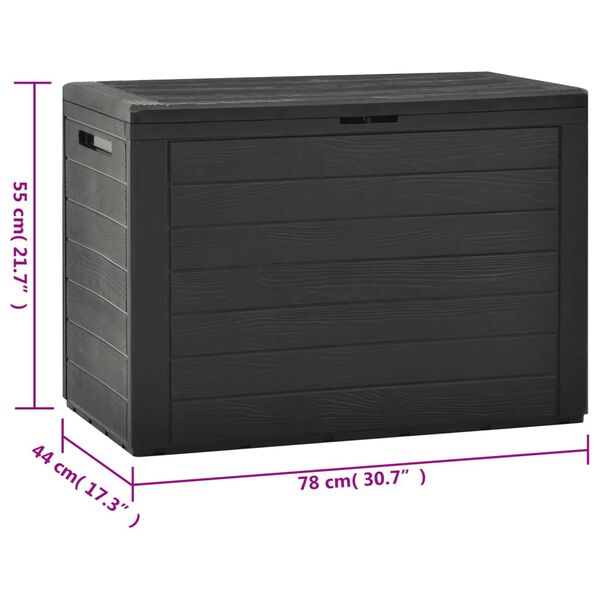 vidaXL Μπαούλο Αποθήκευσης Κήπου Ανθρακί 78 x 44 x 55 εκ.