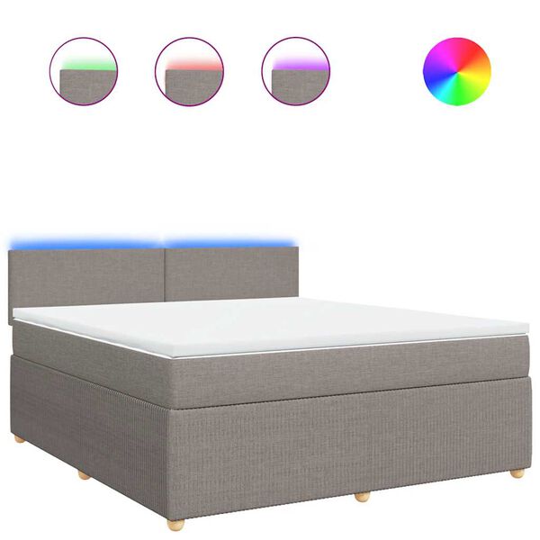 vidaXL &Kappa;&rho;&epsilon;&beta;ά&tau;&iota; Boxspring &mu;&epsilon; &Sigma;&tau;&rho;ώ&mu;&alpha; Taupe 180x200 &epsilon;&kappa;. &Upsilon;&phi;&alpha;&sigma;&mu;ά&tau;&iota;&nu;&omicron;