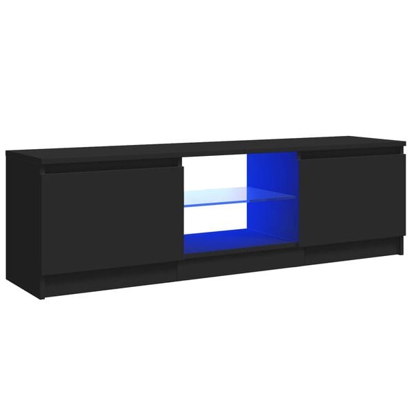 vidaXL Έπιπλο Τηλεόρασης με LED Μαύρο 120 x 30 x 36 εκ.