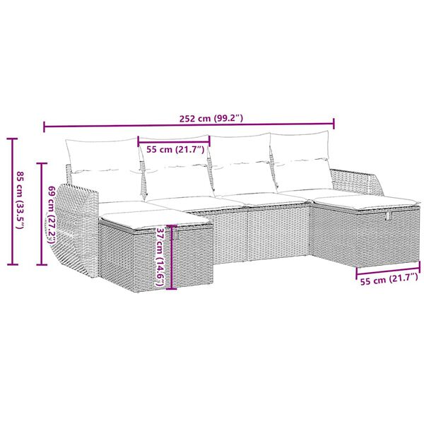 vidaXL &Sigma;&alpha;&lambda;ό&nu;&iota; &Kappa;ή&pi;&omicron;&upsilon; &Sigma;&epsilon;&tau; 6 &Tau;&epsilon;&mu;&alpha;&chi;ί&omega;&nu; &Gamma;&kappa;&rho;&iota; &Sigma;&upsilon;&nu;&theta;&epsilon;&tau;&iota;&kappa;ό &Rho;&alpha;&tau;ά&nu; &mu;&epsilon; &Mu;&alpha;&xi;&iota;&lambda;ά&rho;&iota;&alpha;