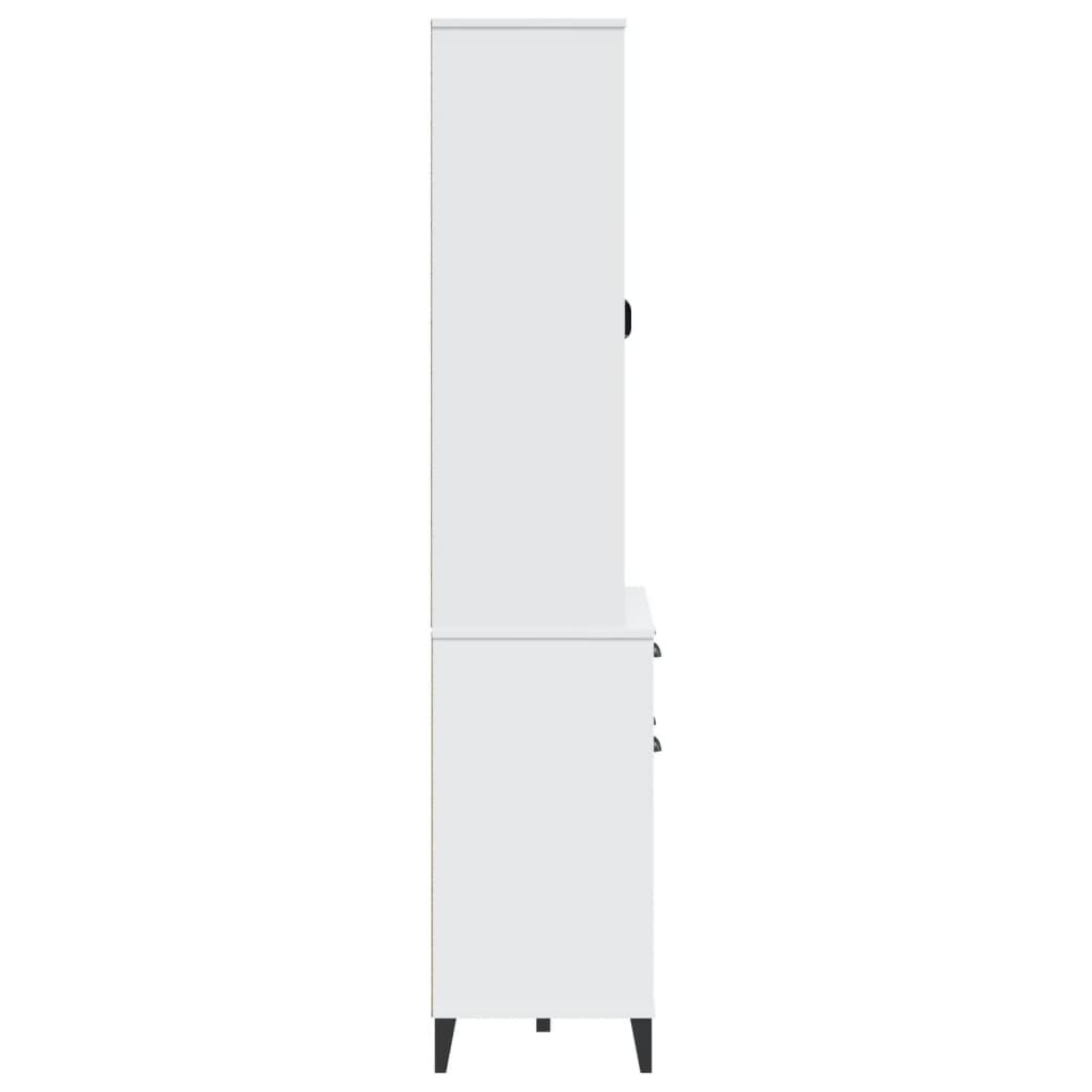 vidaXL Ντουλάπι Ψηλό VIKEN Λευκός 80x40x190 εκ. από Μασίφ Ξύλο Πεύκου
