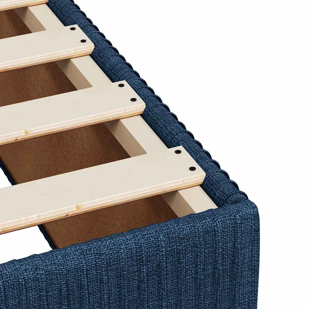 vidaXL Κρεβάτι Boxspring με Στρώμα Μπλε 120x190 εκ. Υφασμάτινο