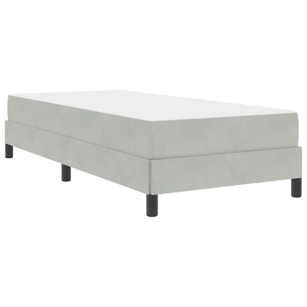 vidaXL Κρεβάτι box spring με στρώμα Ανοιχτό γκρι 80 x 200 cm Βελούδο