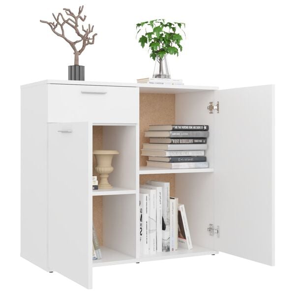 vidaXL Ντουλάπι με Συρτάρι Λευκό 80 x 36 x 75 εκ. από Επεξ. Ξύλο