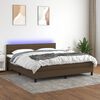 vidaXL &Kappa;&rho;&epsilon;&beta;ά&tau;&iota; Boxspring &mu;&epsilon; &Sigma;&tau;&rho;ώ&mu;&alpha; & LED &Sigma;&kappa;.&Kappa;&alpha;&phi;έ 160x200 &epsilon;&kappa; &Upsilon;&phi;&alpha;&sigma;&mu;ά&tau;&iota;&nu;&omicron;
