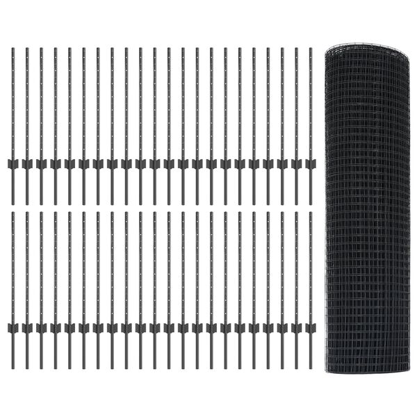 vidaXL &Tau;&epsilon;&nu;&tau;ώ&tau;&omicron; &mu;&epsilon; &sigma;&tau;ή&rho;&iota;&gamma;&mu;&alpha; &Gamma;&kappa;&rho;&iota; 0,8 x 100 &mu; &Chi;ά&lambda;&upsilon;&beta;&alpha;&sigmaf; &kappa;&alpha;&iota; PVC