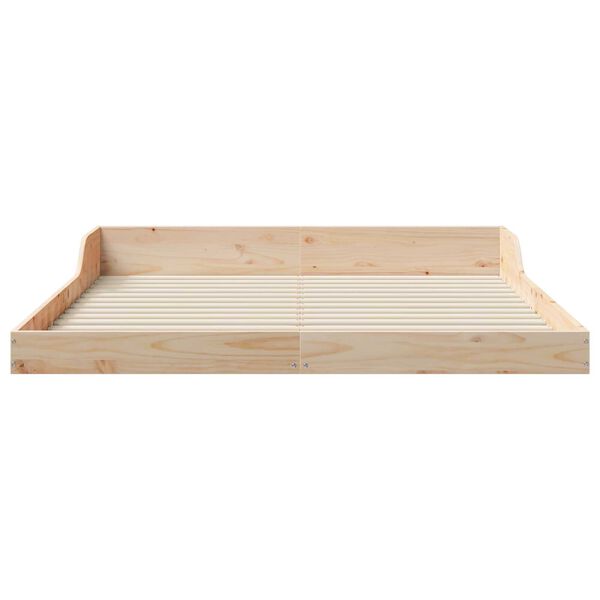vidaXL Σκελετός Κρεβατιού Καφέ 140 x 220 cm Μασίφ ξύλο πεύκου