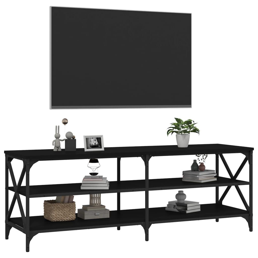 vidaXL Έπιπλο Τηλεόρασης Μαύρο 140x40x50 εκ. από Επεξεργασμένο Ξύλο