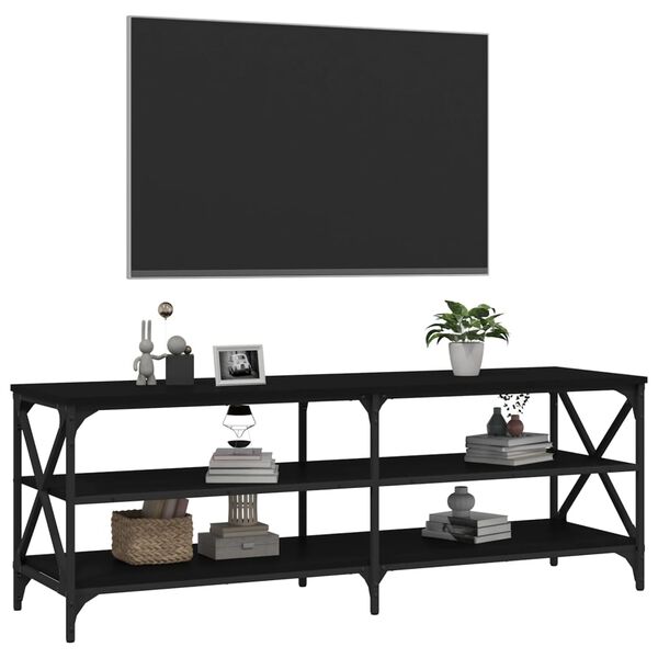 vidaXL Έπιπλο Τηλεόρασης Μαύρο 140x40x50 εκ. από Επεξεργασμένο Ξύλο