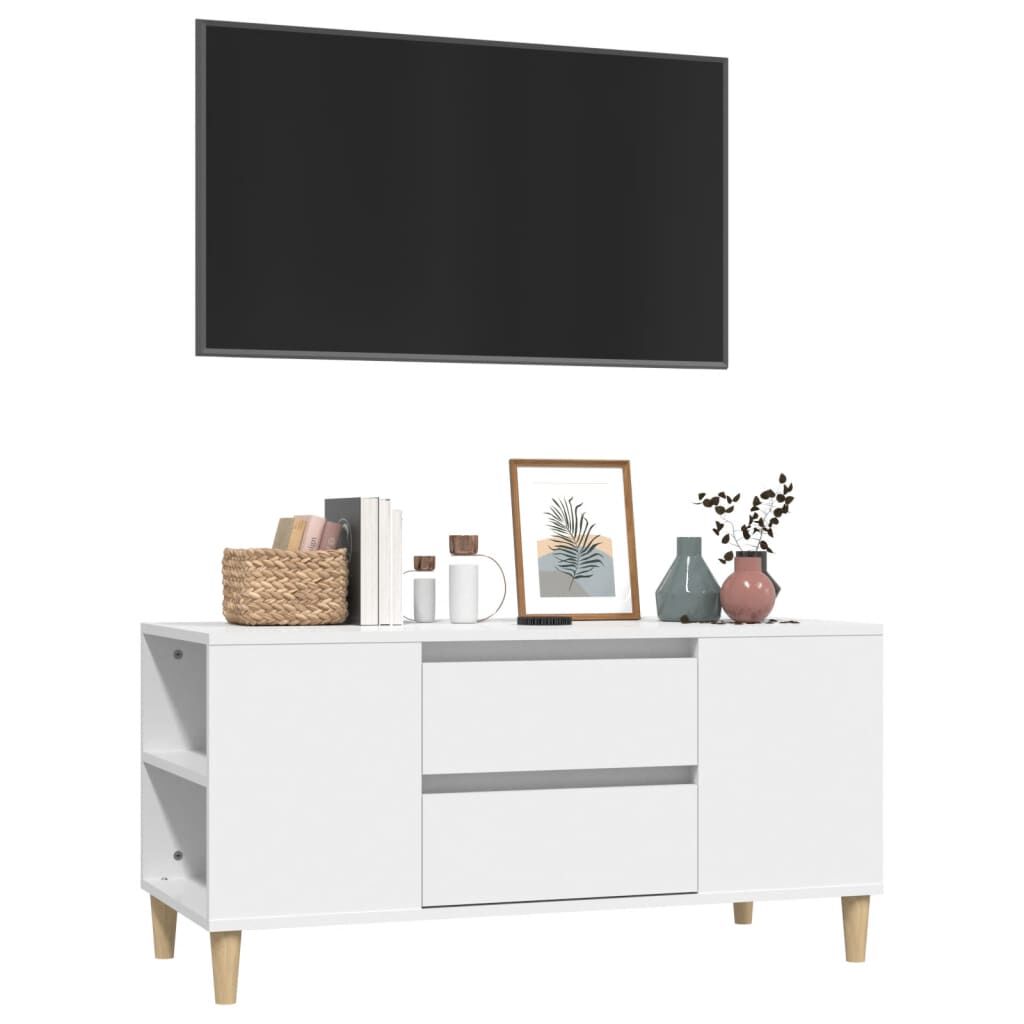 vidaXL Έπιπλο Τηλεόρασης Λευκό 102 x 44,5 x 50 εκ. Επεξεργασμένο Ξύλο