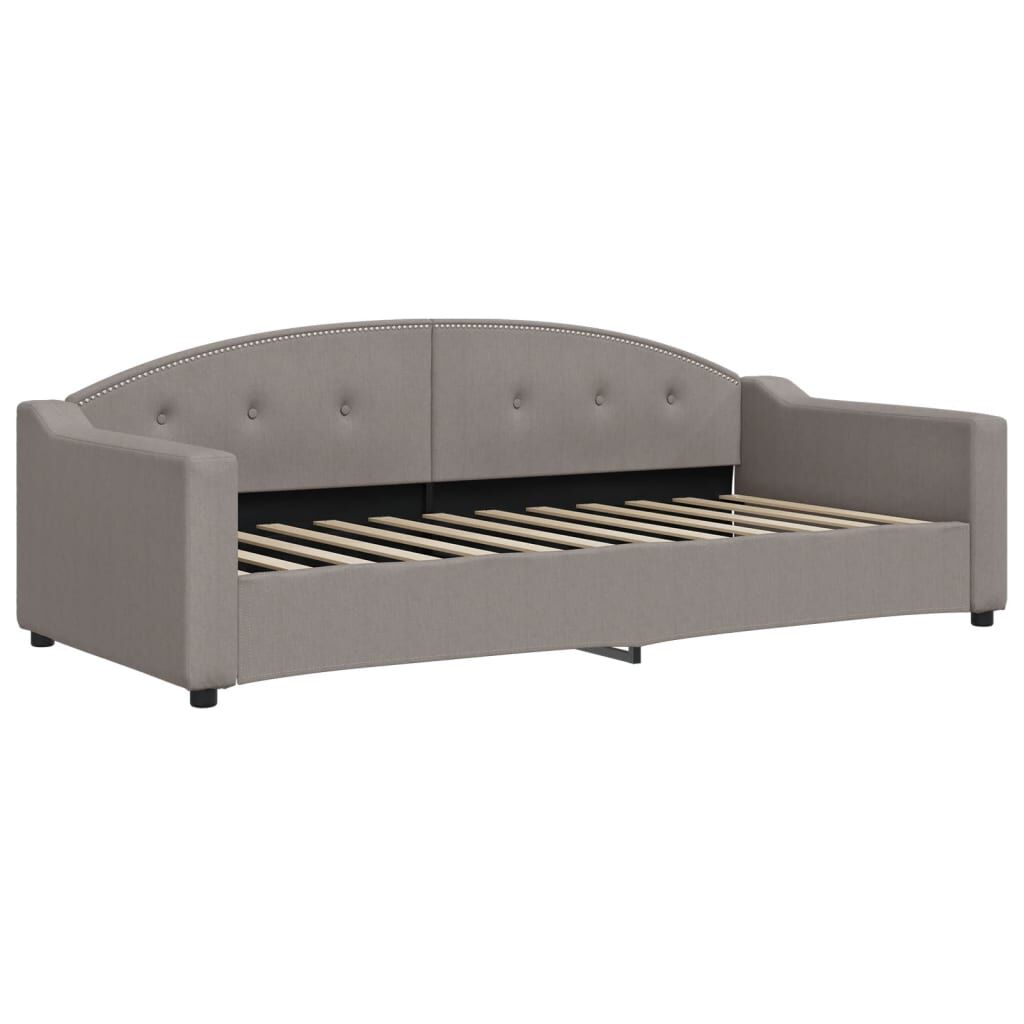 vidaXL Καναπές Κρεβάτι Συρόμενος Taupe 90x200 εκ. Ύφασμα Στρώματα