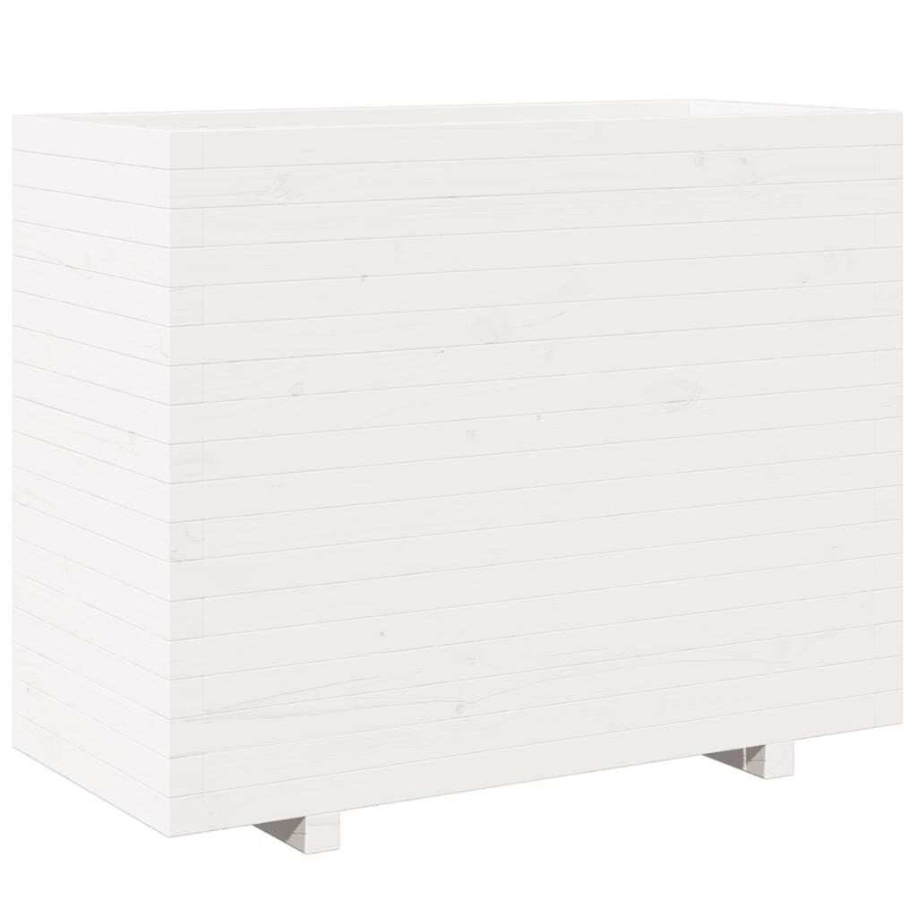 vidaXL Ζαρντινιέρα Κήπου Λευκή 90x40x72,5 εκ. από Μασίφ Ξύλο Πεύκου