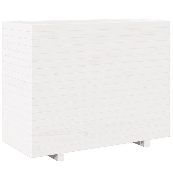 vidaXL Ζαρντινιέρα Κήπου Λευκή 90x40x72,5 εκ. από Μασίφ Ξύλο Πεύκου