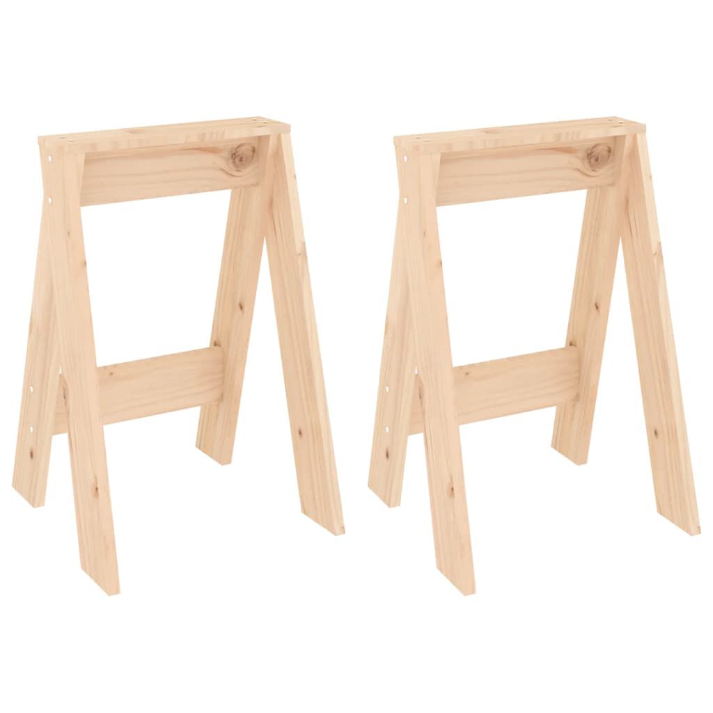 vidaXL Σκαμπό 2 Τεμ. 40 x 40 x 60 εκ. από Μασίφ Ξύλο Πεύκου