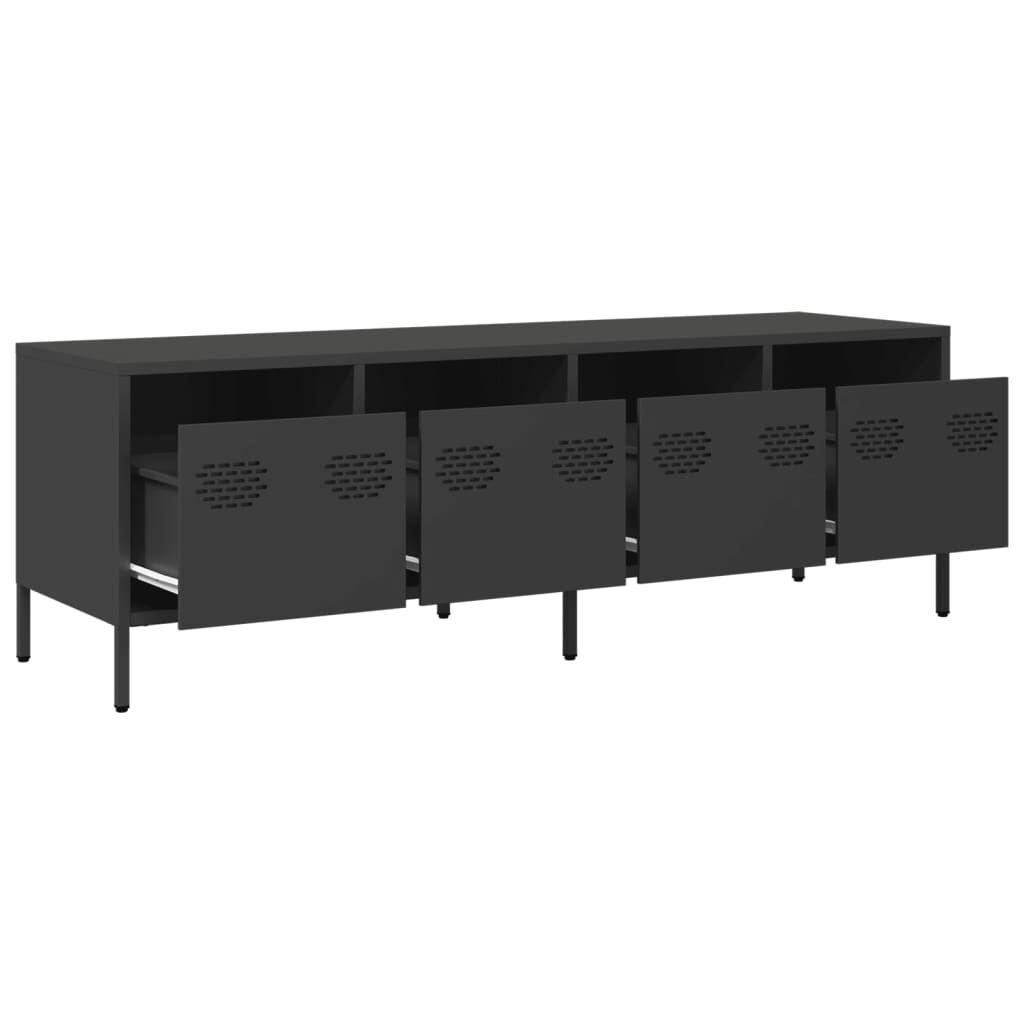 vidaXL Έπιπλο Τηλεόρασης Μαύρο 135x39x43,5 εκ. Ατσάλι Ψυχρής Έλασης