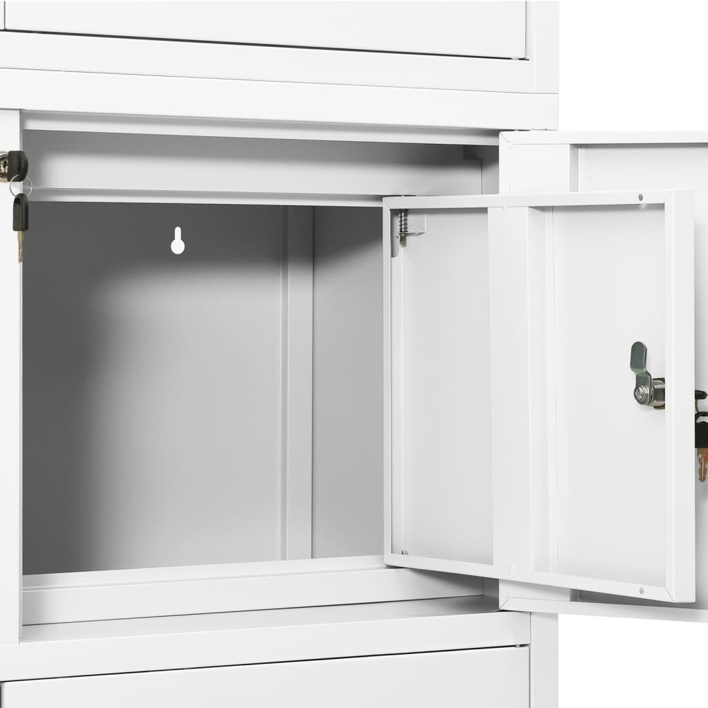 vidaXL Ντουλάπα Γραφείου Λευκή 90 x 40 x 180 εκ. Ατσάλινη