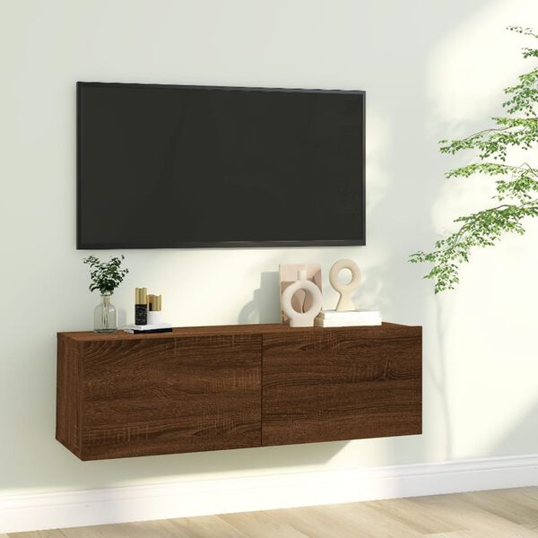 vidaXL Έπιπλο Τηλεόρασης Τοίχου Καφέ Δρυς 100x30x30 εκ. Επεξεργ. Ξύλο
