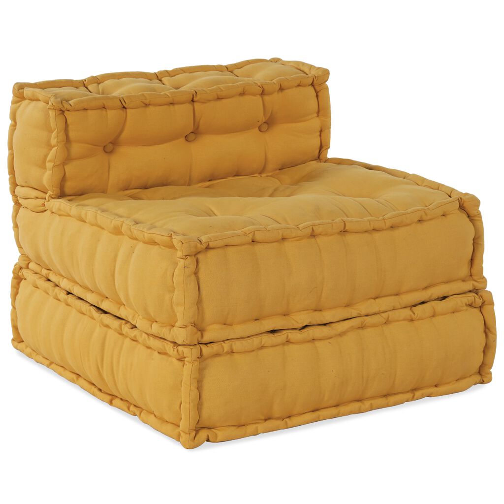 vidaXL Modular Pouffes 4 κομμάτια Κίτρινο Υφασμάτινο