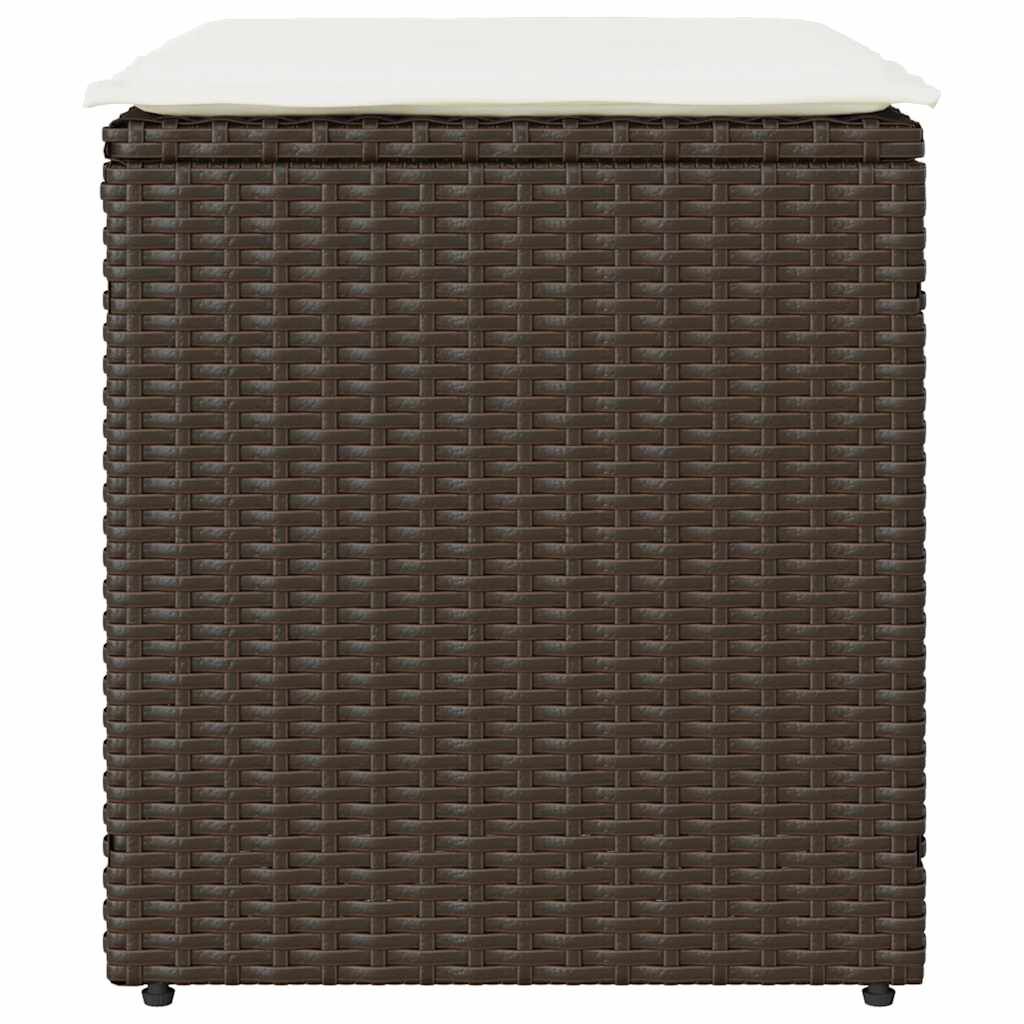vidaXL Σκαμπό κήπου με μαξιλάρια 2 τεμάχια Καφέ 40x40x43 cm