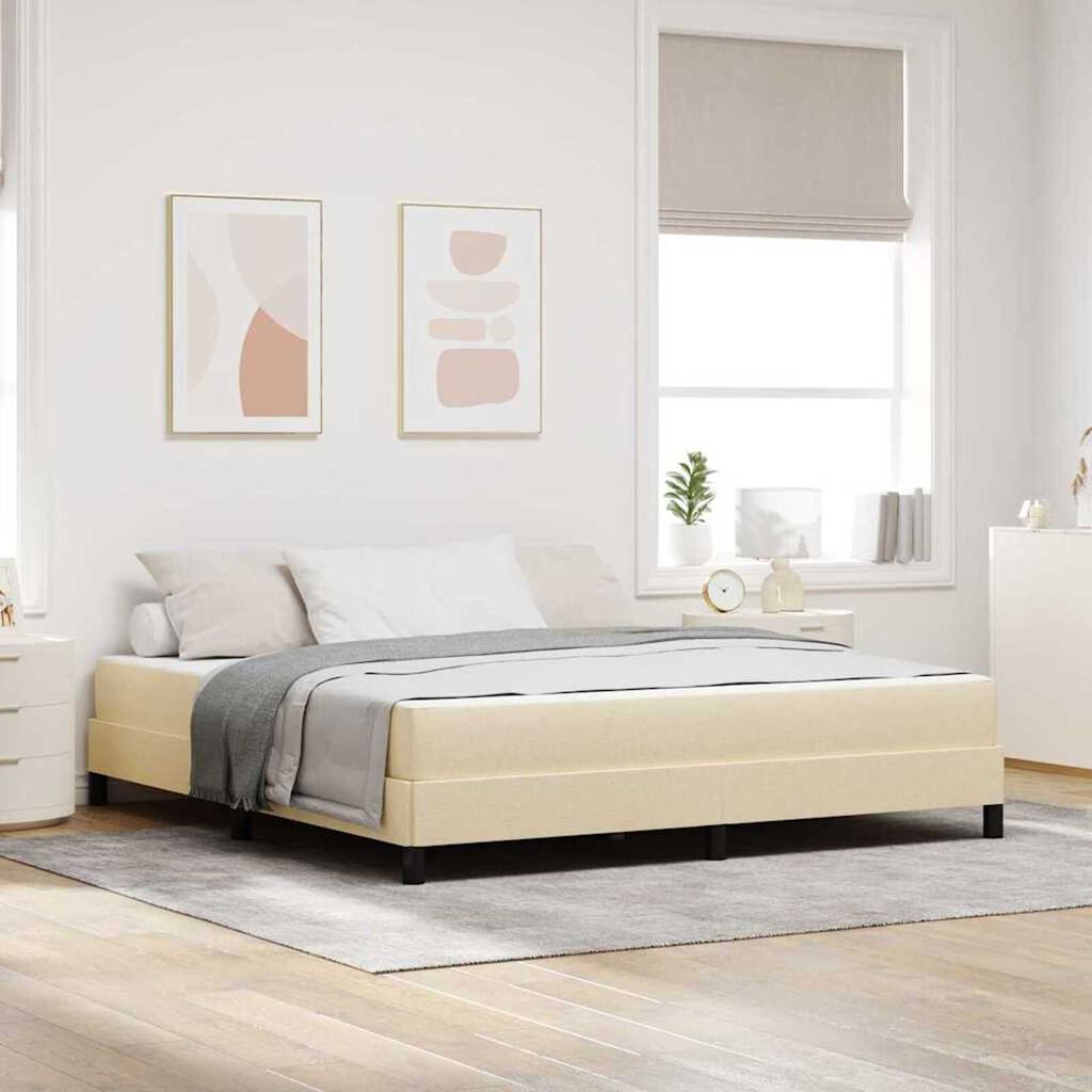 vidaXL Κρεβάτι με ελατήρια Άλλο Κρεμ 180 x 200 cm ύφασμα