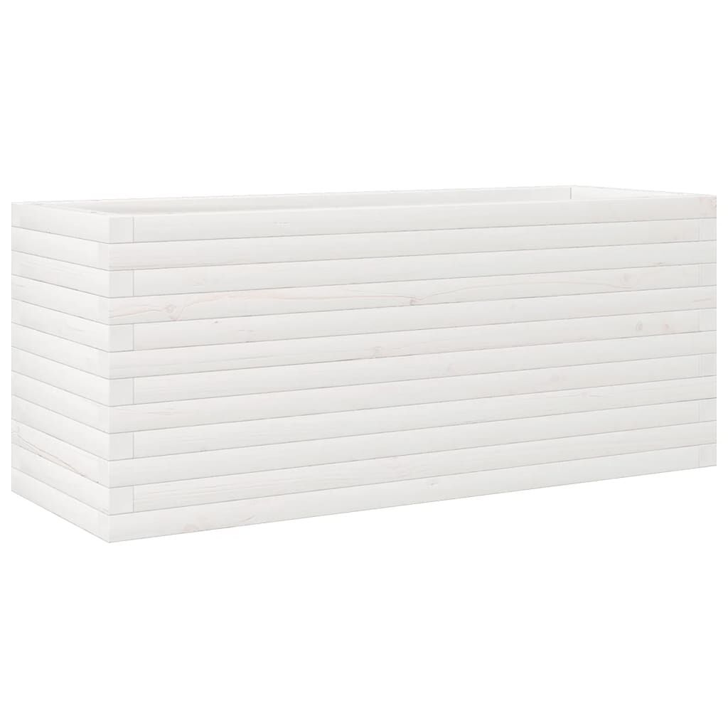 vidaXL Ζαρντινιέρα Κήπου Λευκή 110x40x45,5 εκ. από Μασίφ Ξύλο Πεύκου