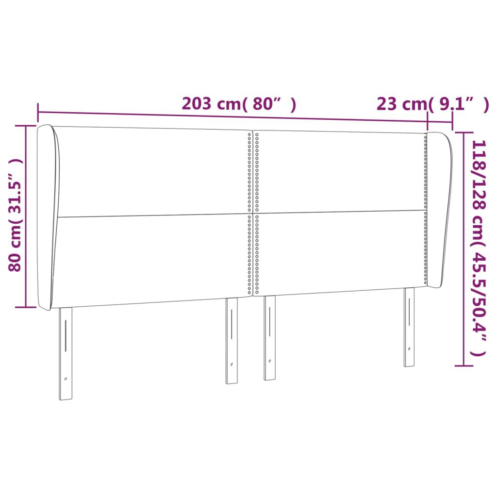 vidaXL Κεφαλάρι με Πτερύγια Taupe 203x23x118/128 εκ. Υφασμάτινο