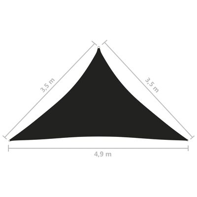 vidaXL Πανί Σκίασης Τρίγωνο Μαύρο 3,5 x 3,5 x 4,9 μ. από Ύφασμα Oxford