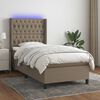 vidaXL &Kappa;&rho;&epsilon;&beta;ά&tau;&iota; Boxspring &mu;&epsilon; &Sigma;&tau;&rho;ώ&mu;&alpha; & LED Taupe 80x200 &epsilon;&kappa;. &Upsilon;&phi;&alpha;&sigma;&mu;ά&tau;&iota;&nu;&omicron;