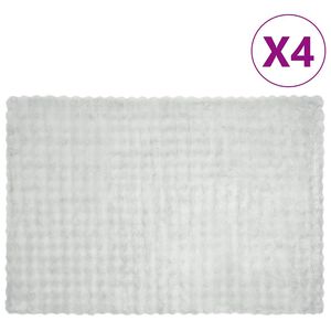 vidaXL Ψεύτικη κουβέρτα από κουνέλι 4 pcs Γκρι 150 x 220 cm