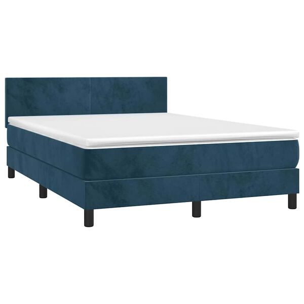 vidaXL &Kappa;&rho;&epsilon;&beta;ά&tau;&iota; Boxspring &mu;&epsilon; &Sigma;&tau;&rho;ώ&mu;&alpha; & LED &Sigma;&kappa;. &Mu;&pi;&lambda;&epsilon; 140x190&epsilon;&kappa;. &Beta;&epsilon;&lambda;&omicron;ύ&delta;&iota;&nu;&omicron;