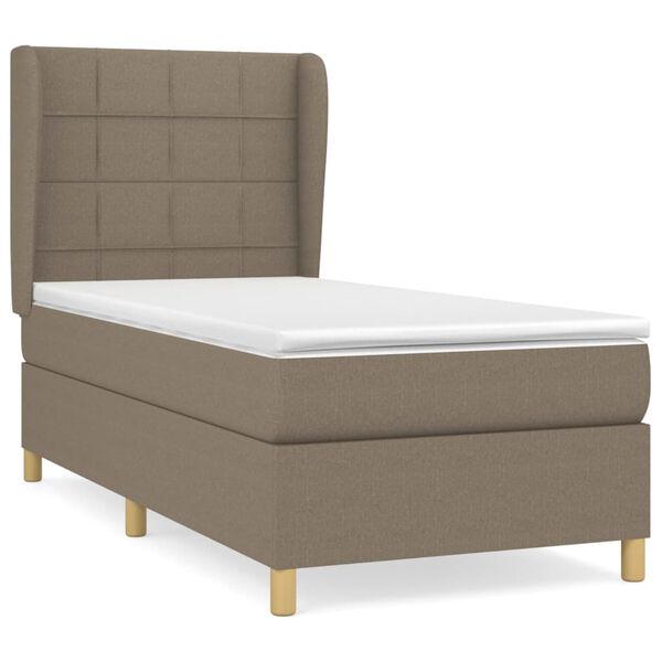vidaXL &Kappa;&rho;&epsilon;&beta;ά&tau;&iota; Boxspring &mu;&epsilon; &Sigma;&tau;&rho;ώ&mu;&alpha; Taupe 90x200 &epsilon;&kappa;. &Upsilon;&phi;&alpha;&sigma;&mu;ά&tau;&iota;&nu;&omicron;
