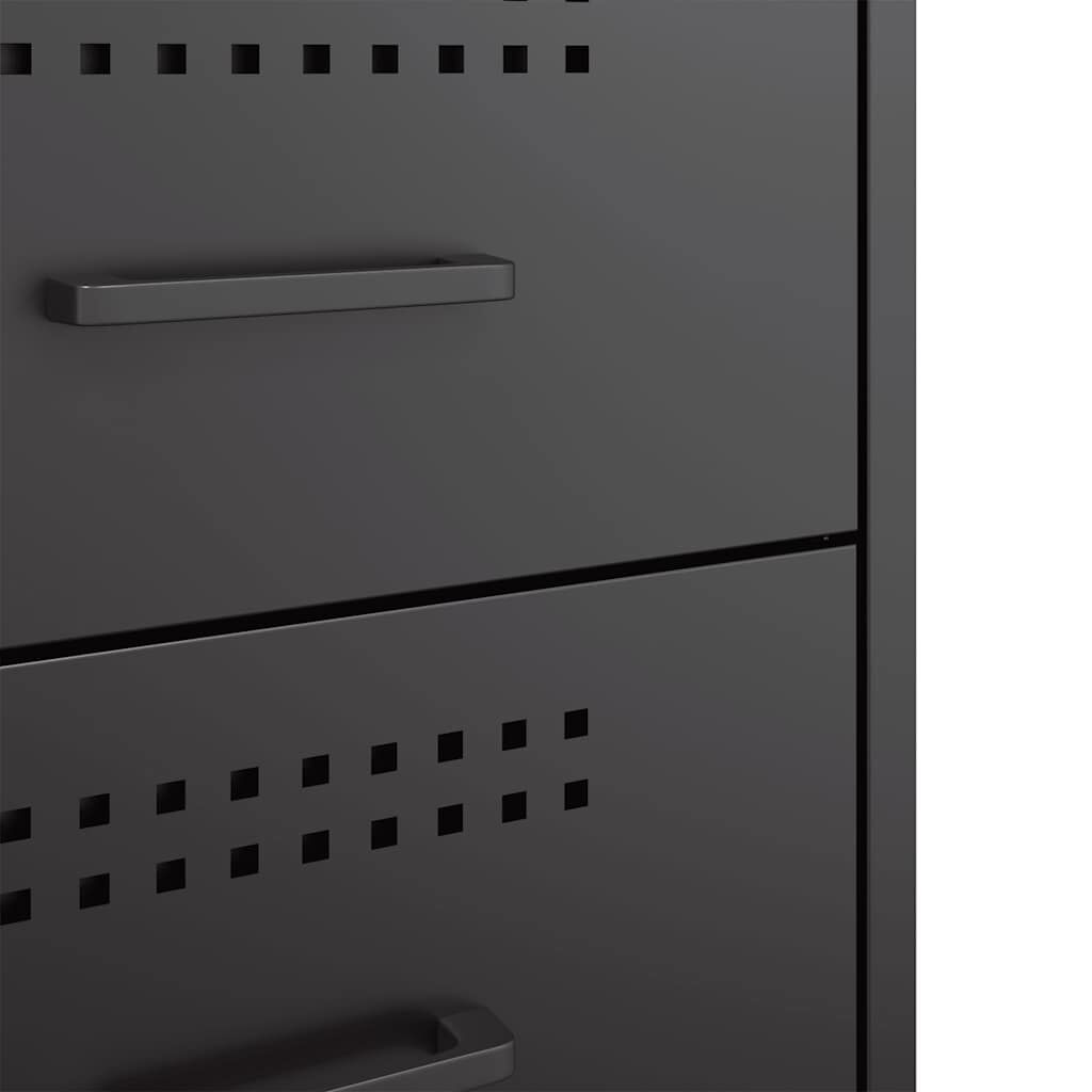 vidaXL Κομοδίνα 2 τεμ. Μαύρα 36x39x50,5 εκ. Χάλυβα