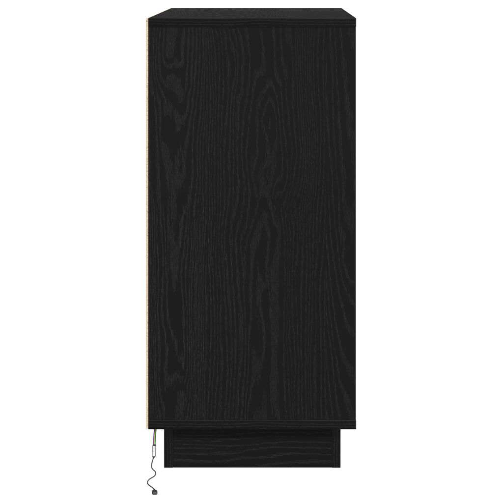 vidaXL Στρόφιγγα με LED Μαύρη Βελανίδι 71x34,5x75 cm Επεξεργασμένο Ξύλο