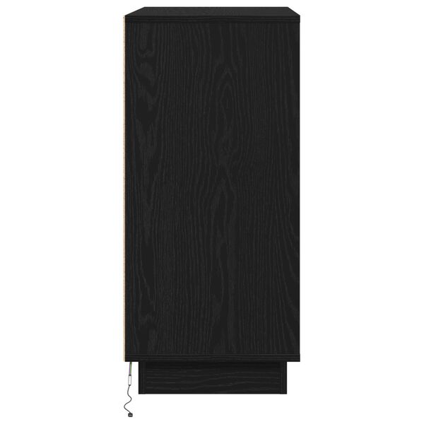 vidaXL Στρόφιγγα με LED Μαύρη Βελανίδι 71x34,5x75 cm Επεξεργασμένο Ξύλο