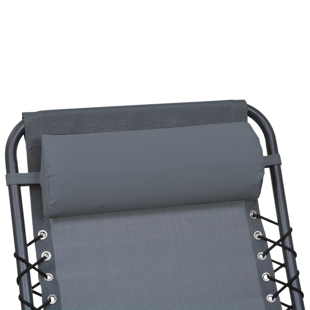 vidaXL Προσκέφαλο Σεζλόνγκ Γκρι 40 x 7,5 x 15 εκ. από Textilene