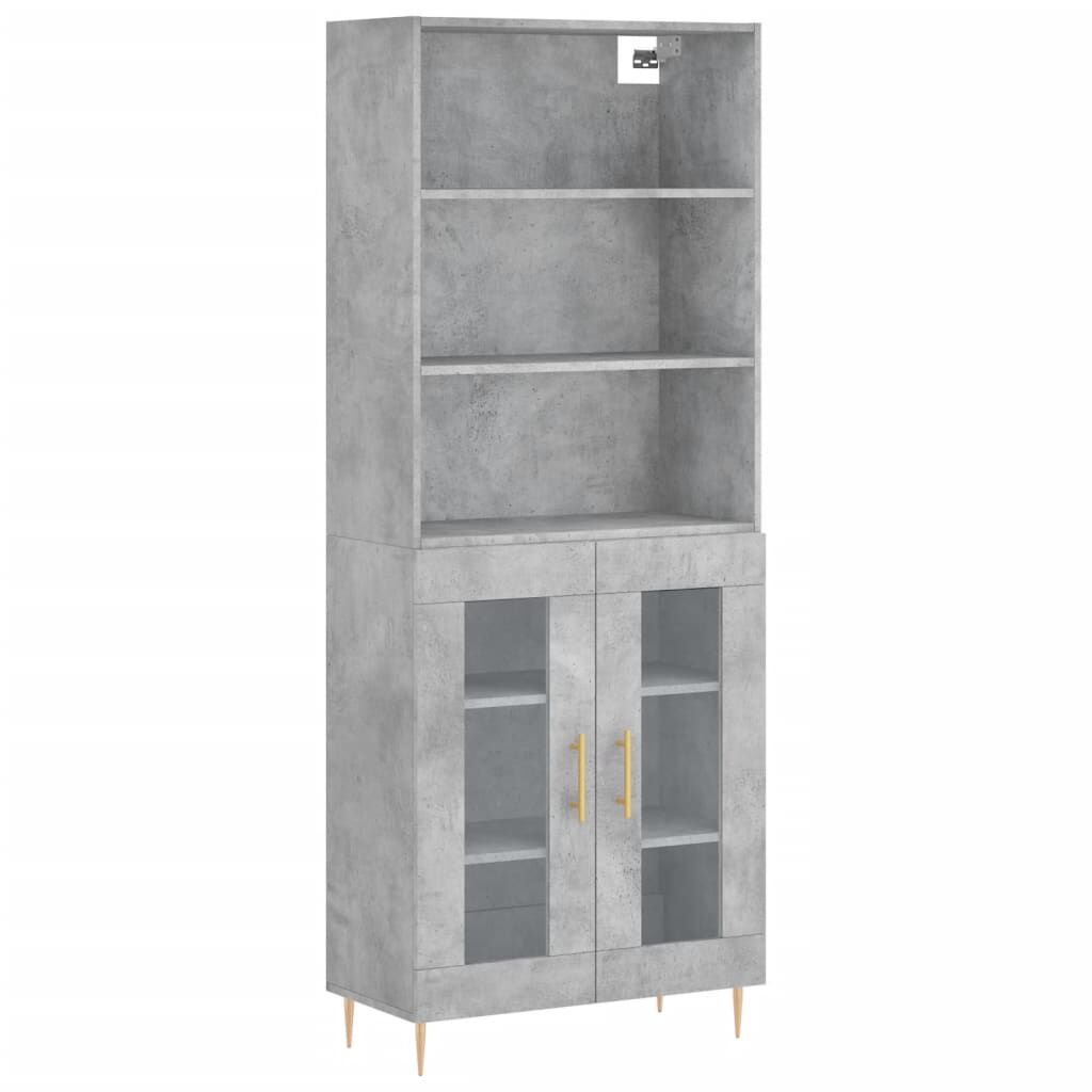 vidaXL Ντουλάπι Γκρι Σκυροδέματος 69,5x34x180 εκ. Επεξεργασμένο Ξύλο